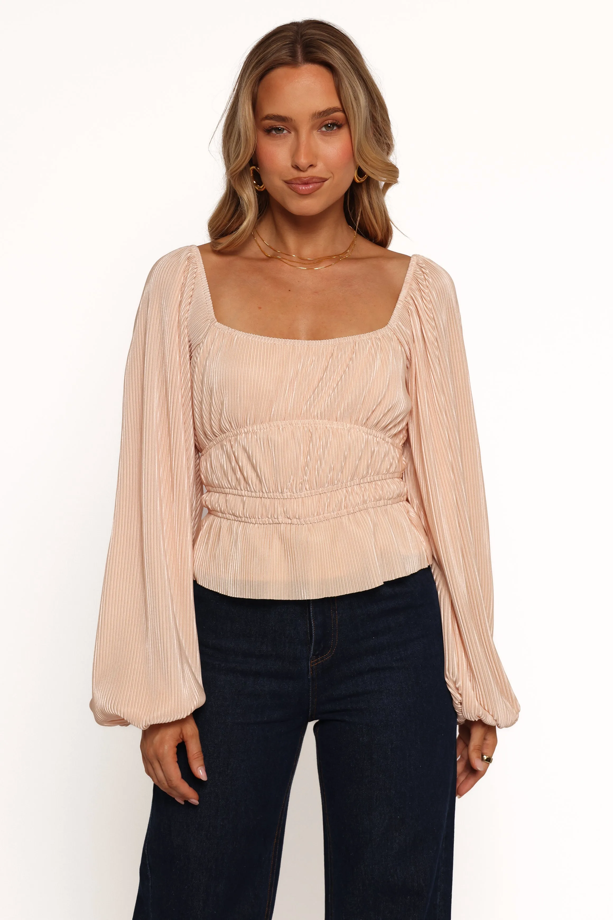 Ceppia Plisse Top - Light Peach sold by Petal & Pup product image thumbnail 3