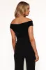 Rita Velvet Off Shoulder Top - Black sold by Petal & Pup