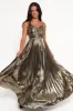 Naira Pleated Maxi Dress - Gold sold by Petal & Pup