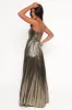 Naira Pleated Maxi Dress - Gold sold by Petal & Pup