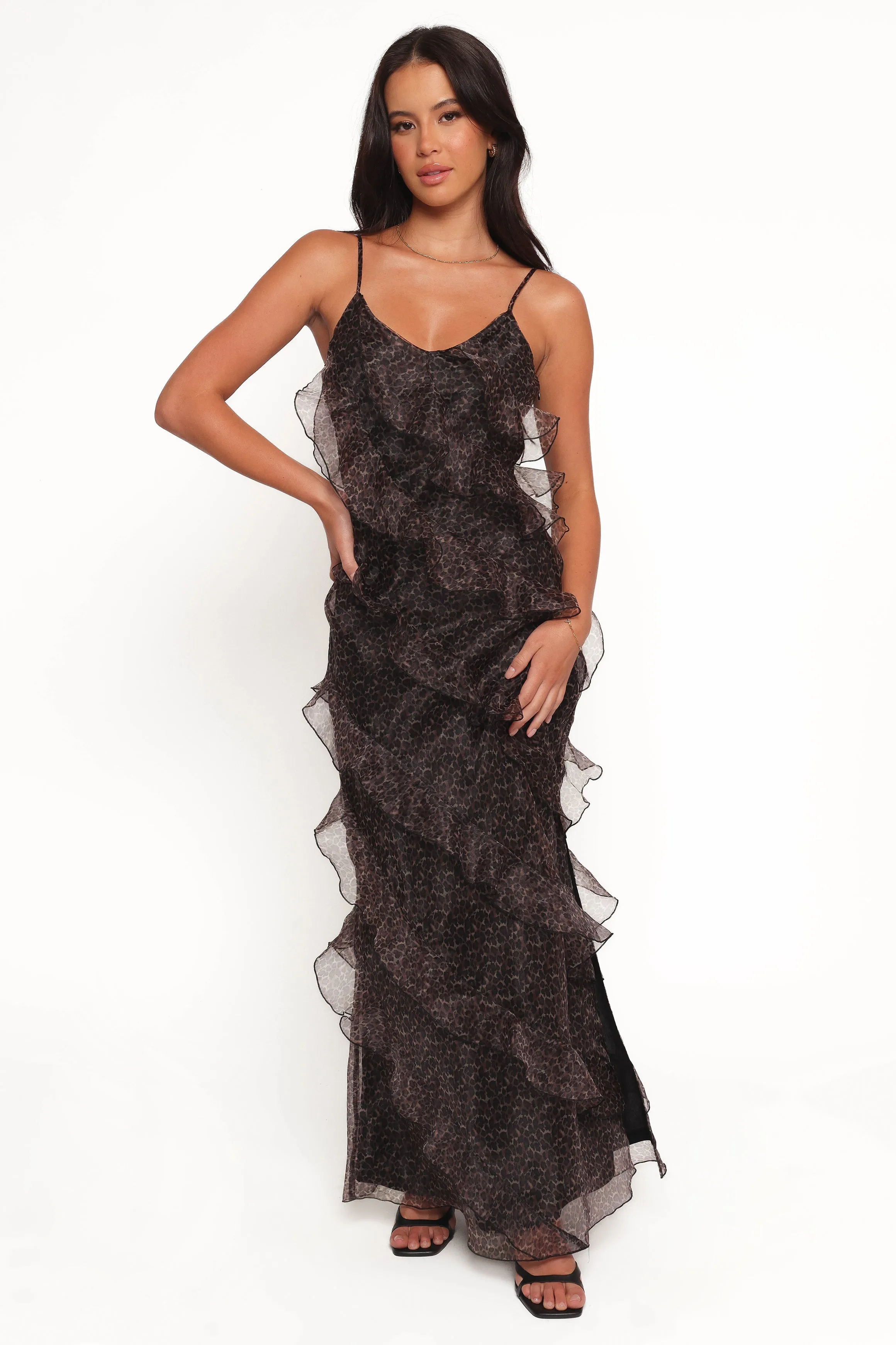Ciao Ruffles Maxi Dress - Black Leopard sold by Petal & Pup product image thumbnail 3
