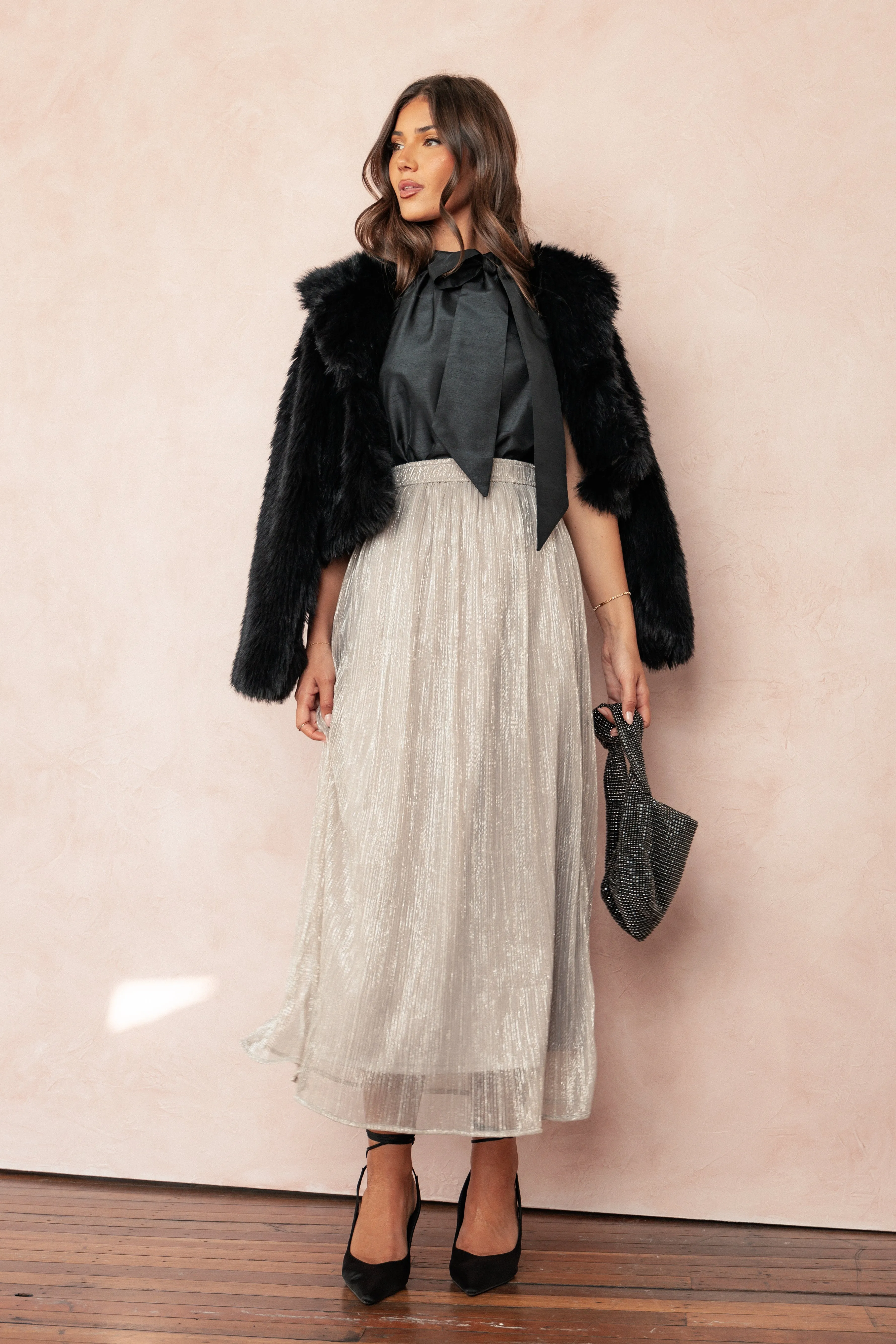 Tricia Maxi Skirt - Silver sold by Petal & Pup