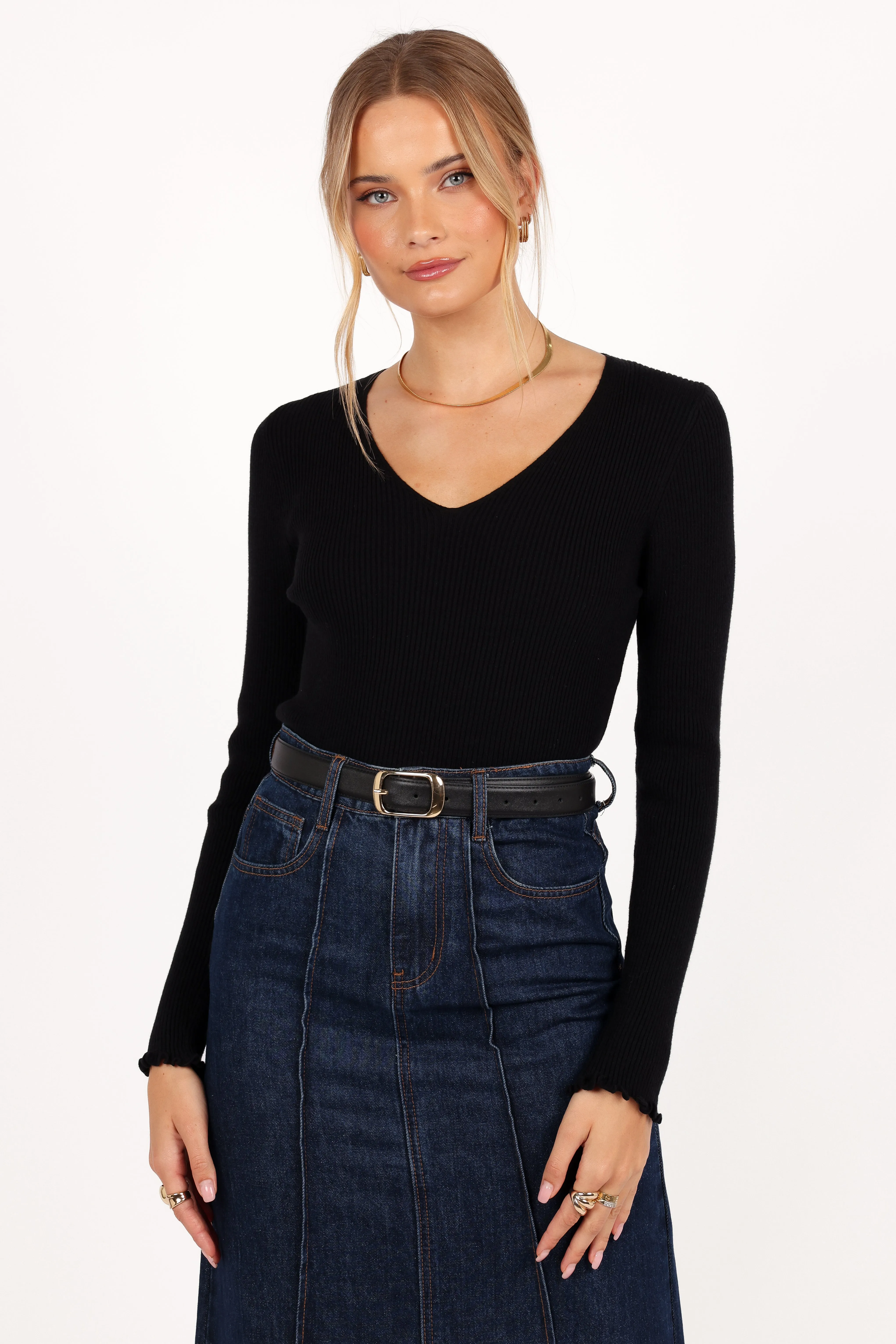 Kirsten Knit Top - Black sold by Petal & Pup