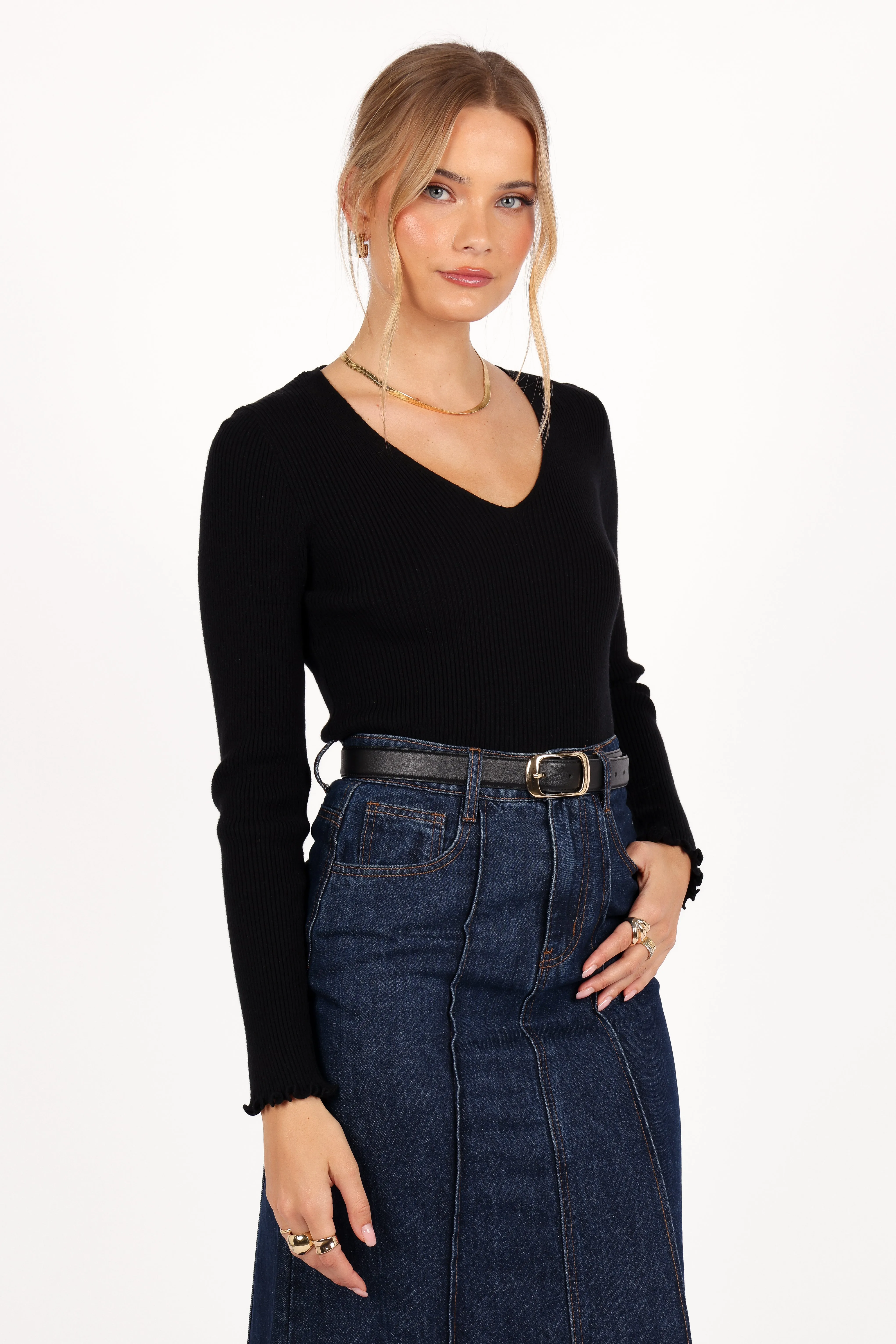 Kirsten Knit Top - Black sold by Petal & Pup product image thumbnail 5