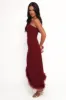 Dame One Shoulder Midi Dress - Deep Wine sold by Petal & Pup
