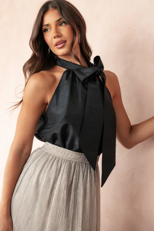 Faith Bow Top - Black sold by Petal & Pup