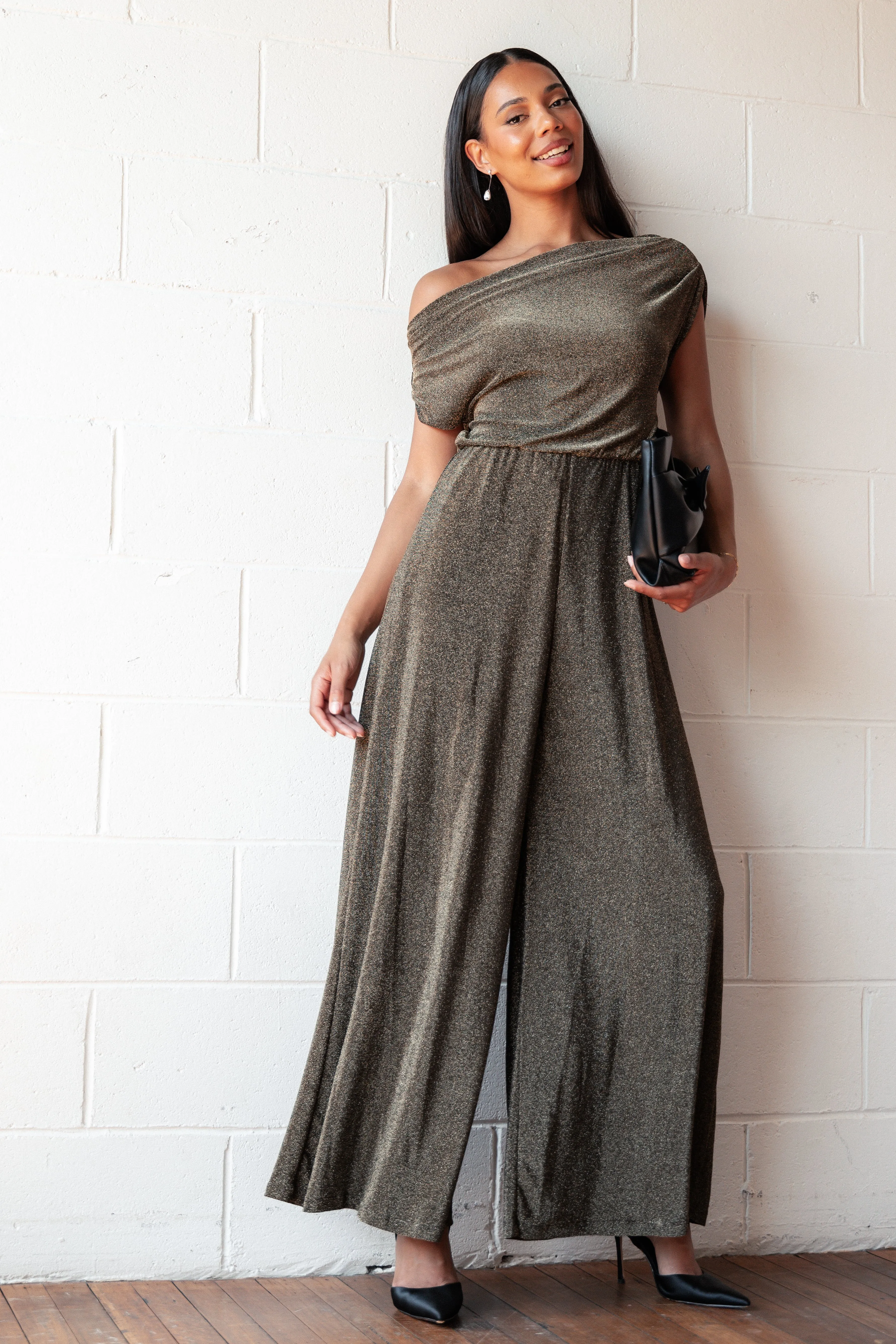 Noelle Jumpsuit - Gold Black sold by Petal & Pup product image thumbnail 2