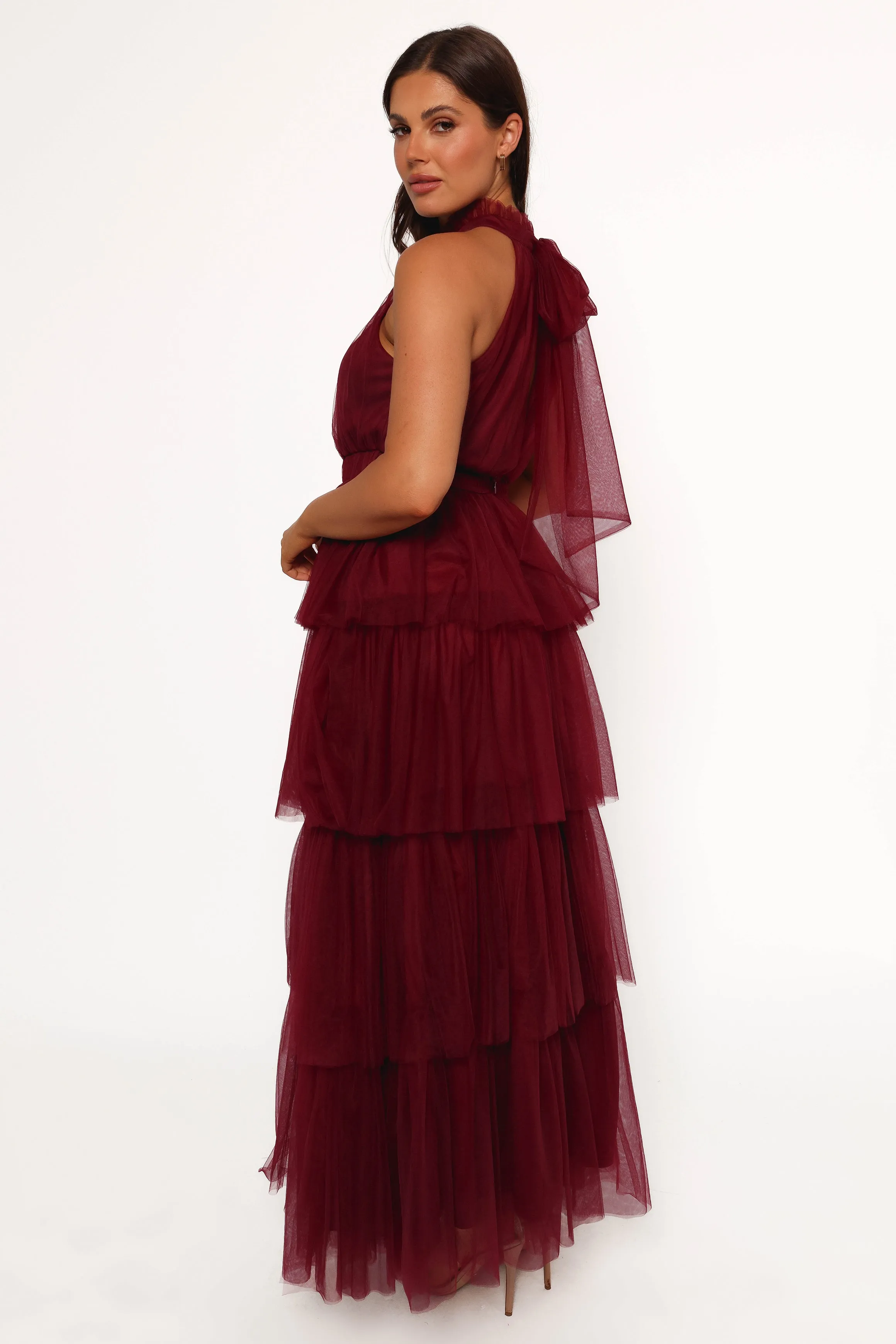 Frances Halterneck Maxi Dress - Wine sold by Petal & Pup product image thumbnail 4