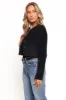Tavan Crop Button Front Cardigan - Black sold by Petal & Pup