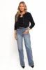 Tavan Crop Button Front Cardigan - Black sold by Petal & Pup