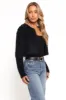 Tavan Crop Button Front Cardigan - Black sold by Petal & Pup