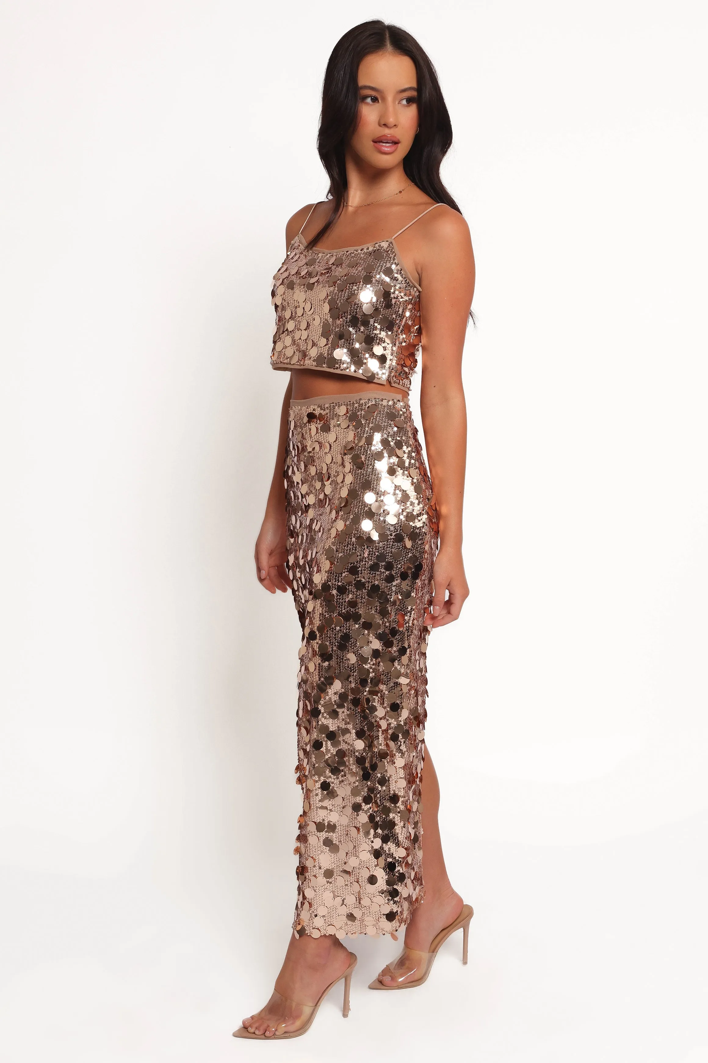 Hulu Sequin Skirt Set - Rose Gold sold by Petal & Pup product image thumbnail 4
