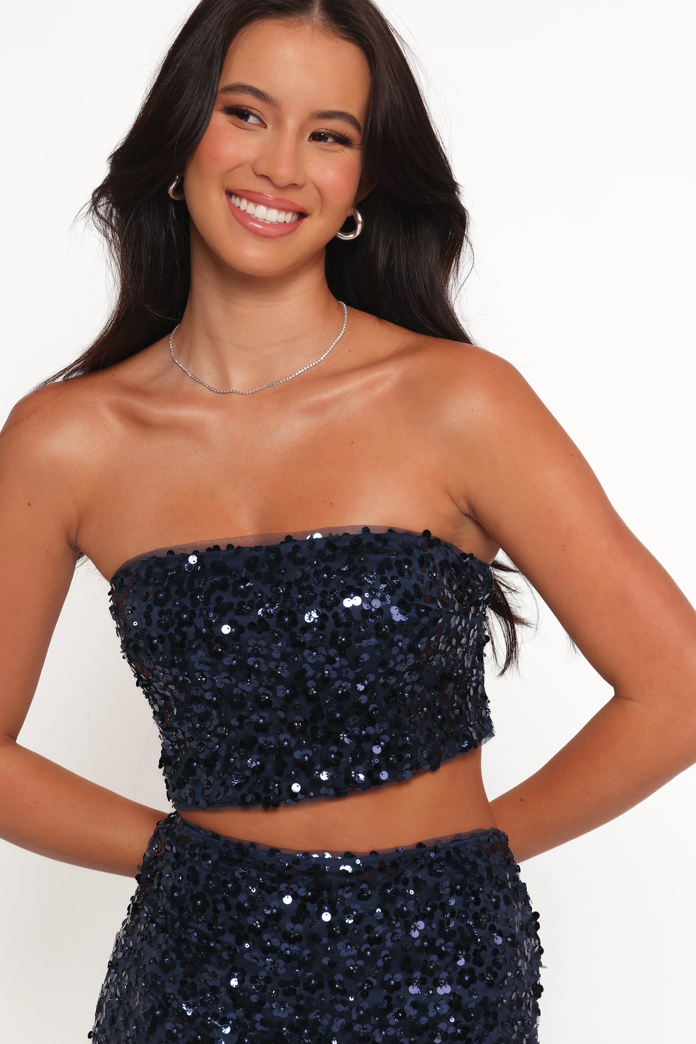 Glissy Sequin Skirt Set - Navy sold by Petal & Pup product image thumbnail 5