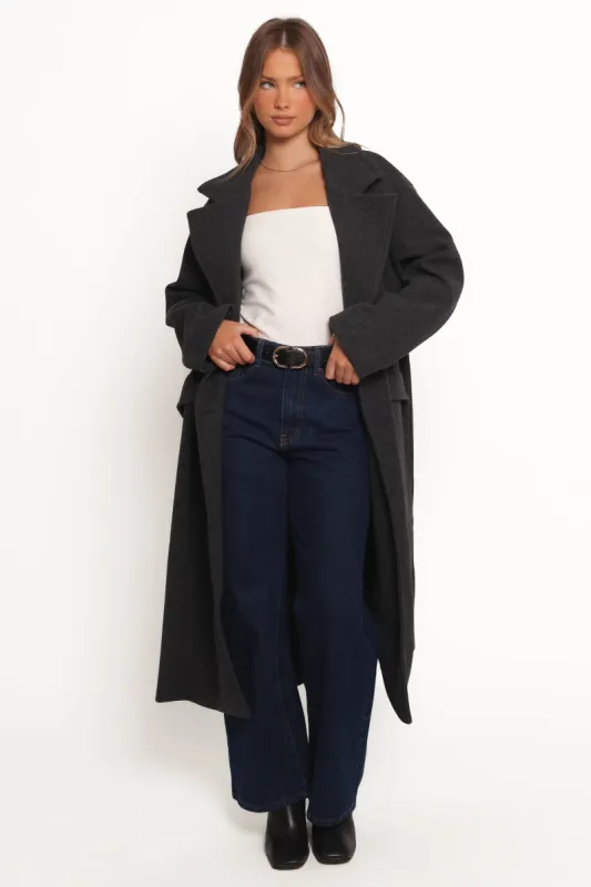 Brylie Oversized Coat - Charcoal sold by Petal & Pup