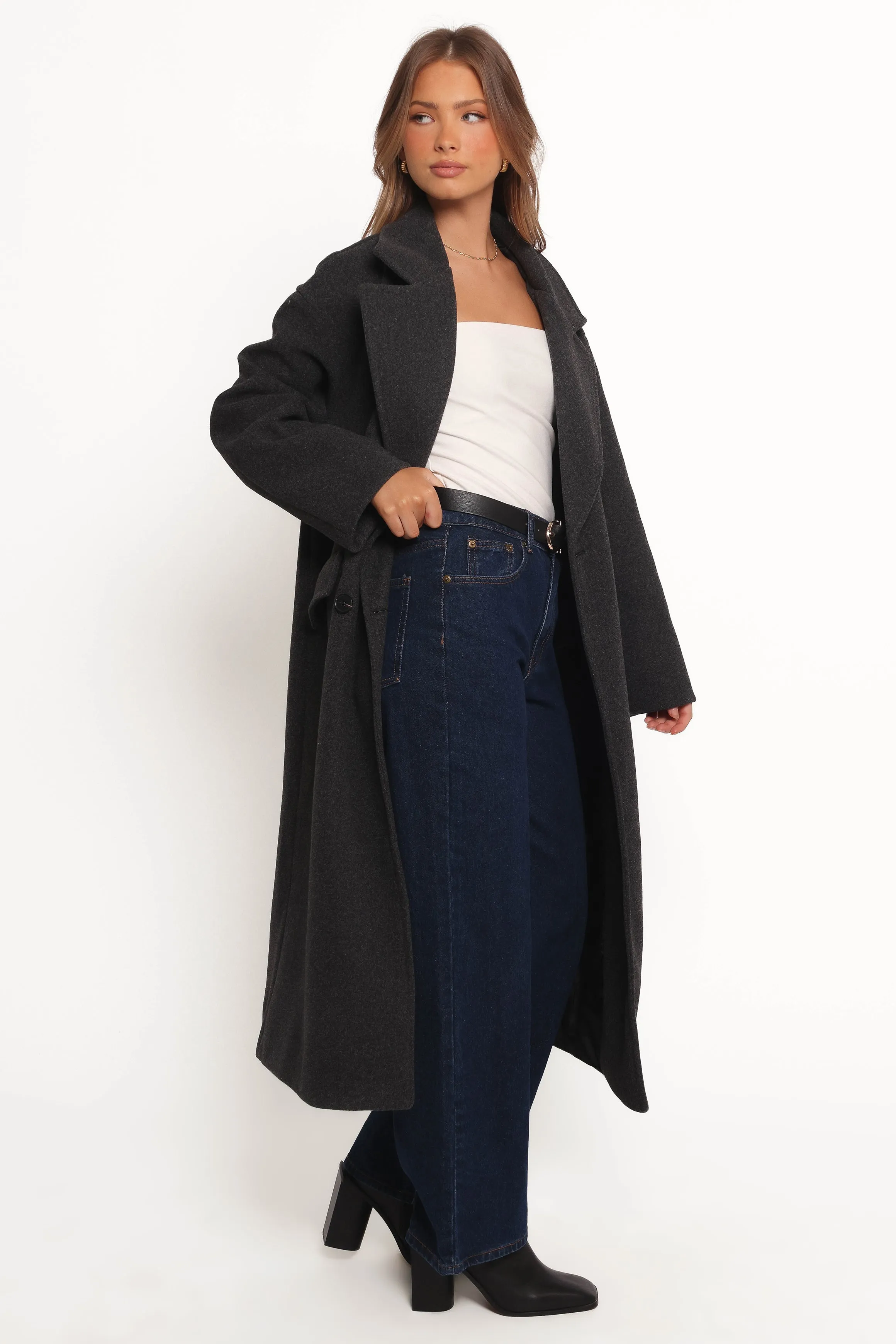 Brylie Oversized Coat - Charcoal sold by Petal & Pup product image thumbnail 5
