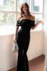 Adair Off Shoulder Maxi Dress - Black sold by Petal & Pup