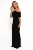 Adair Off Shoulder Maxi Dress - Black sold by Petal & Pup