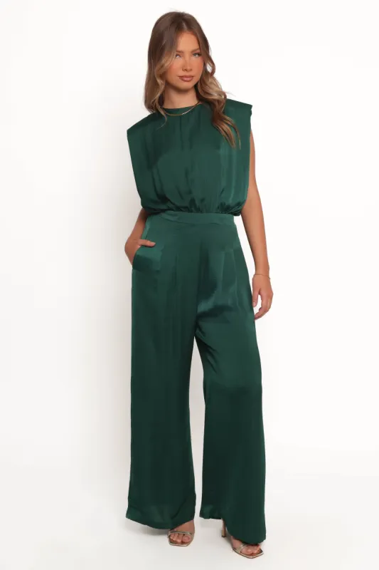 Rema Jumpsuit - Dark Green made by Petal & Pup