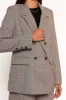 Lesia Double Button Fitted Plaid Blazer - Taupe Multi sold by Petal & Pup