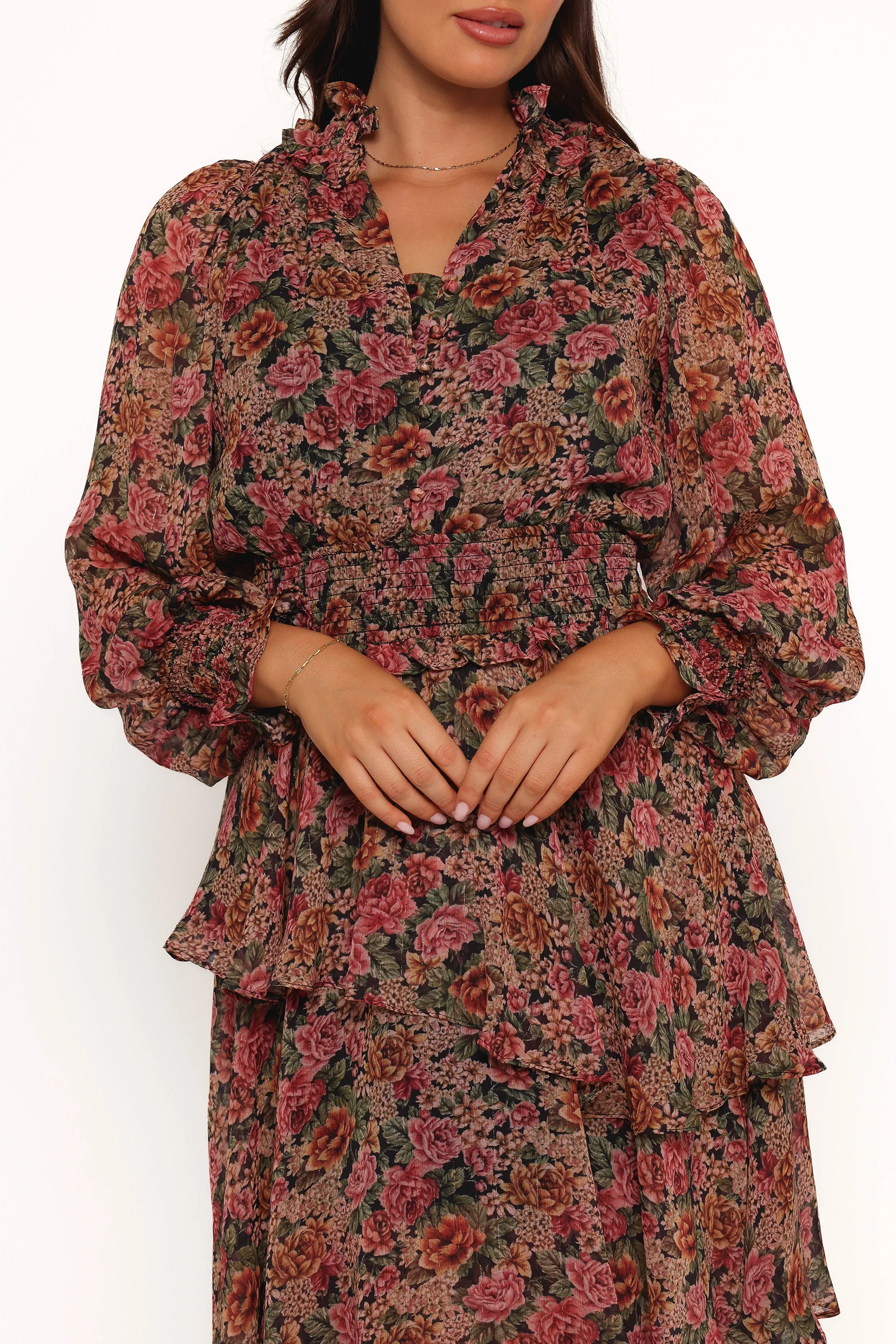 Vivian Midi Dress - Rose/Black sold by Petal & Pup product image thumbnail 3