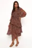 Vivian Midi Dress - Rose/Black sold by Petal & Pup