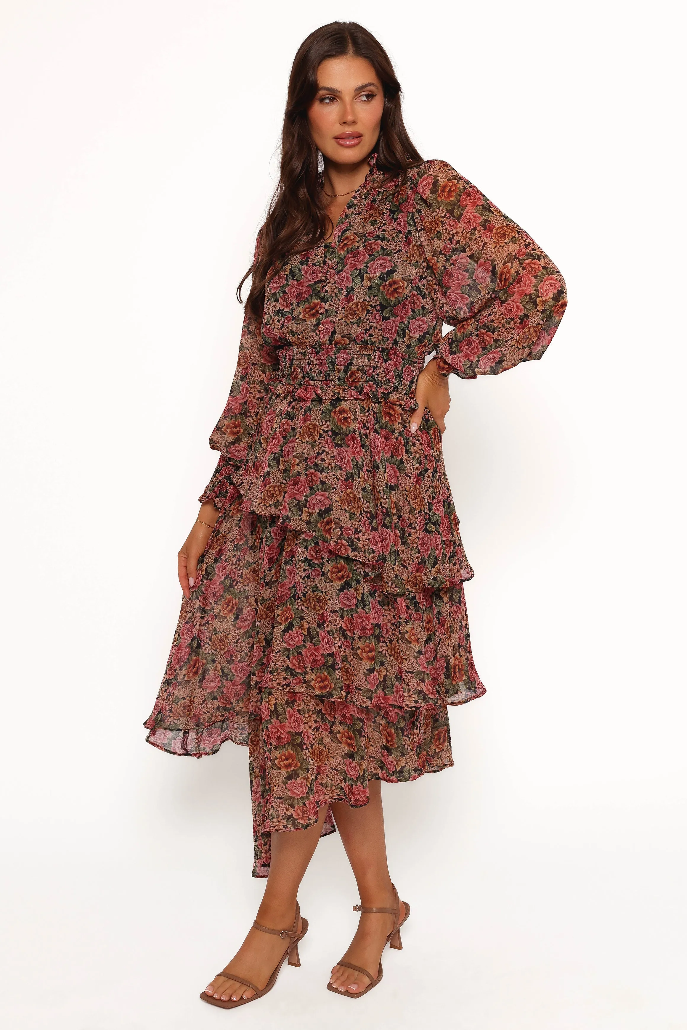 Vivian Midi Dress - Rose/Black sold by Petal & Pup product image thumbnail 2