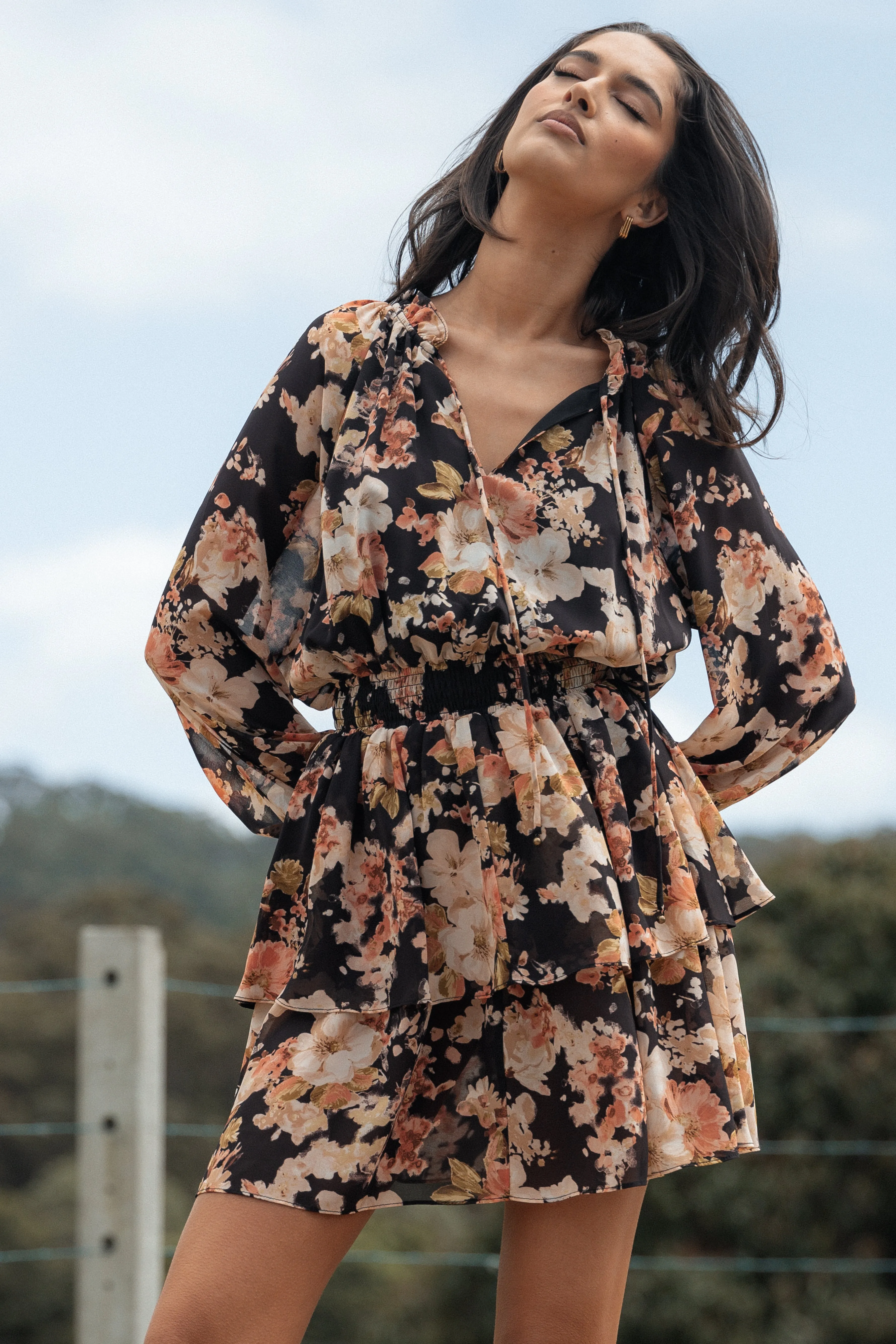 Anita Mini Dress - Black/Pink sold by Petal & Pup