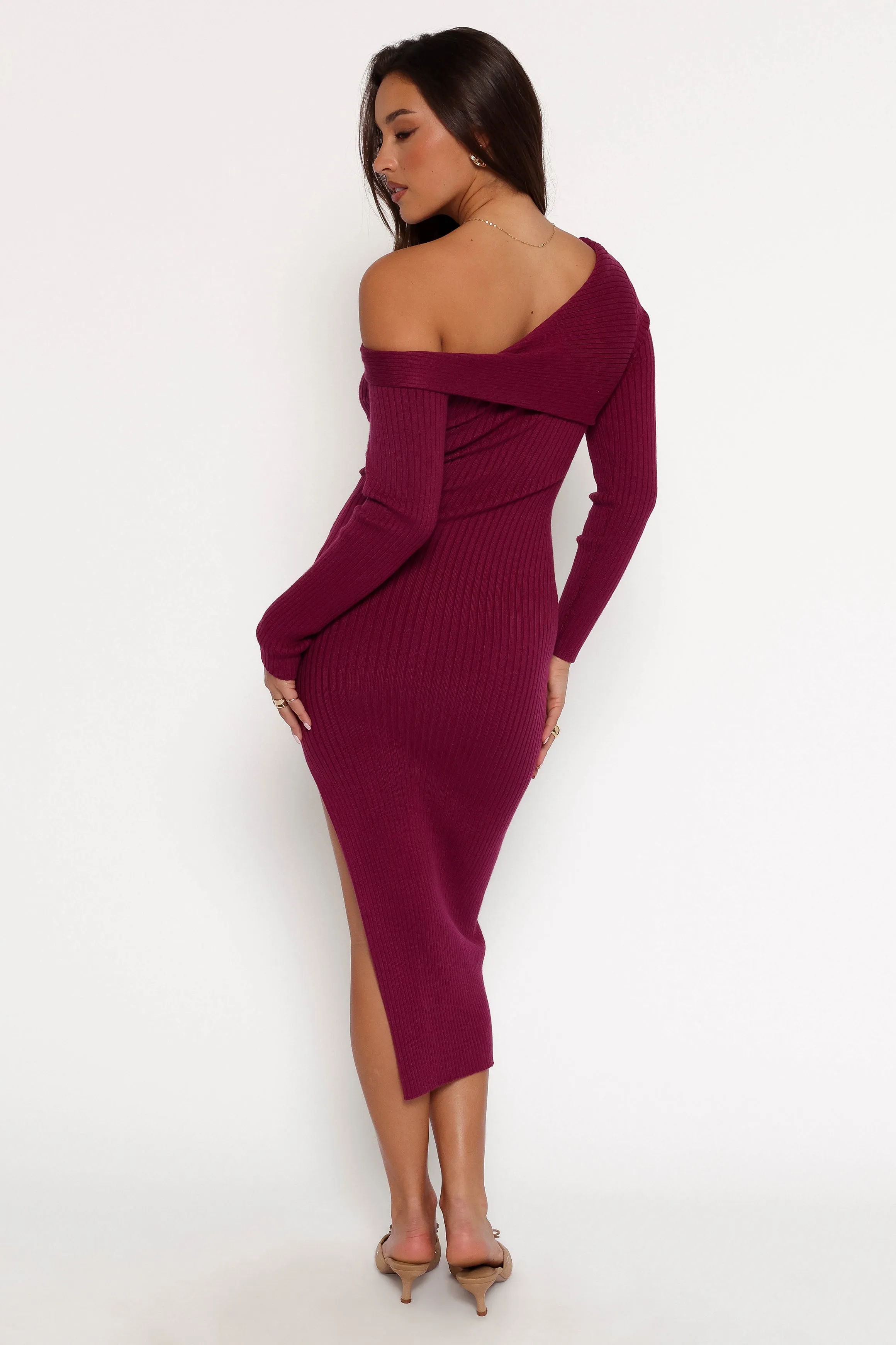 Cammie Long Sleeve Midi Dress - Fuchsia sold by Petal & Pup product image thumbnail 4