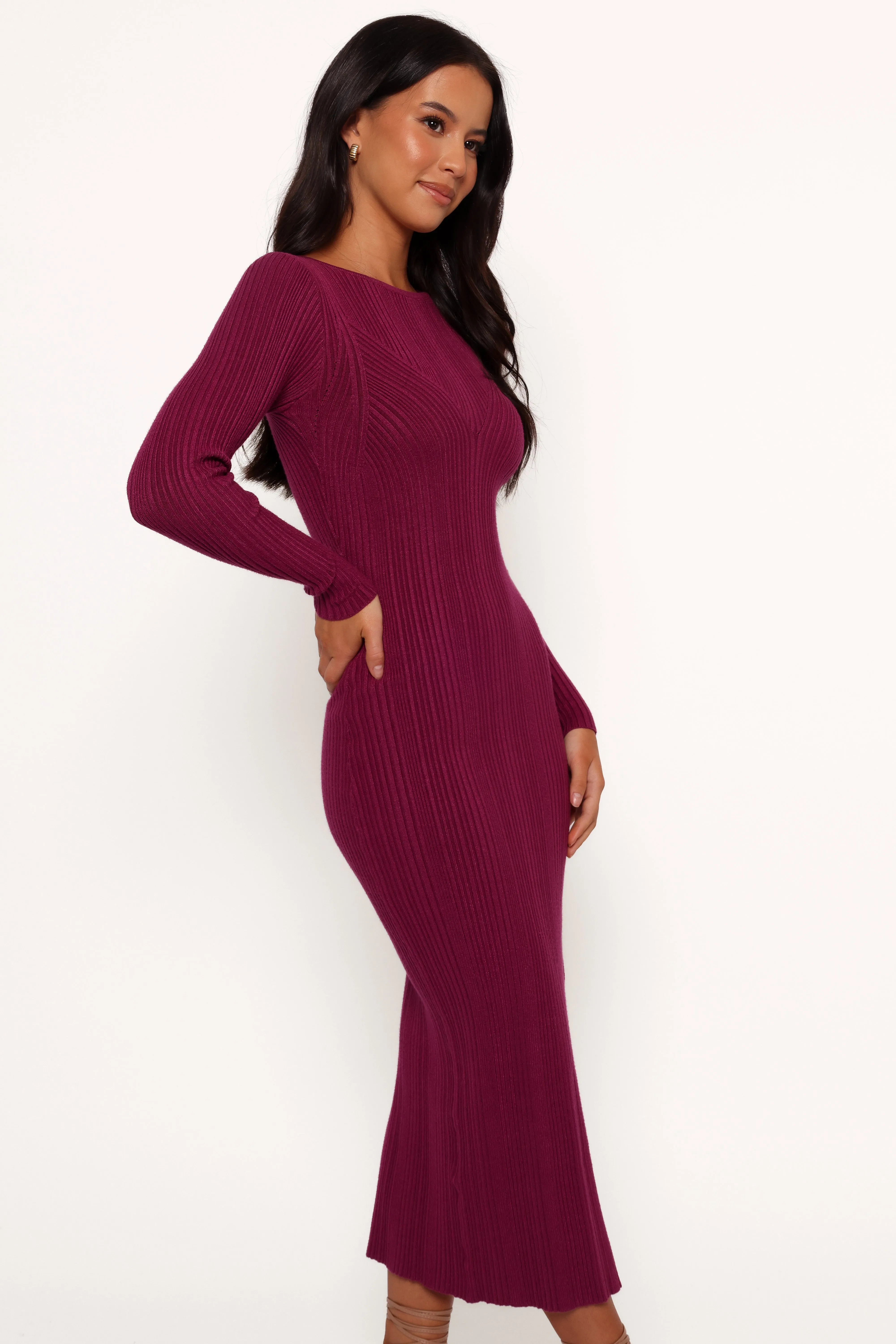 Mattie Long Sleeve Maxi Dress - Plum sold by Petal & Pup product image thumbnail 2