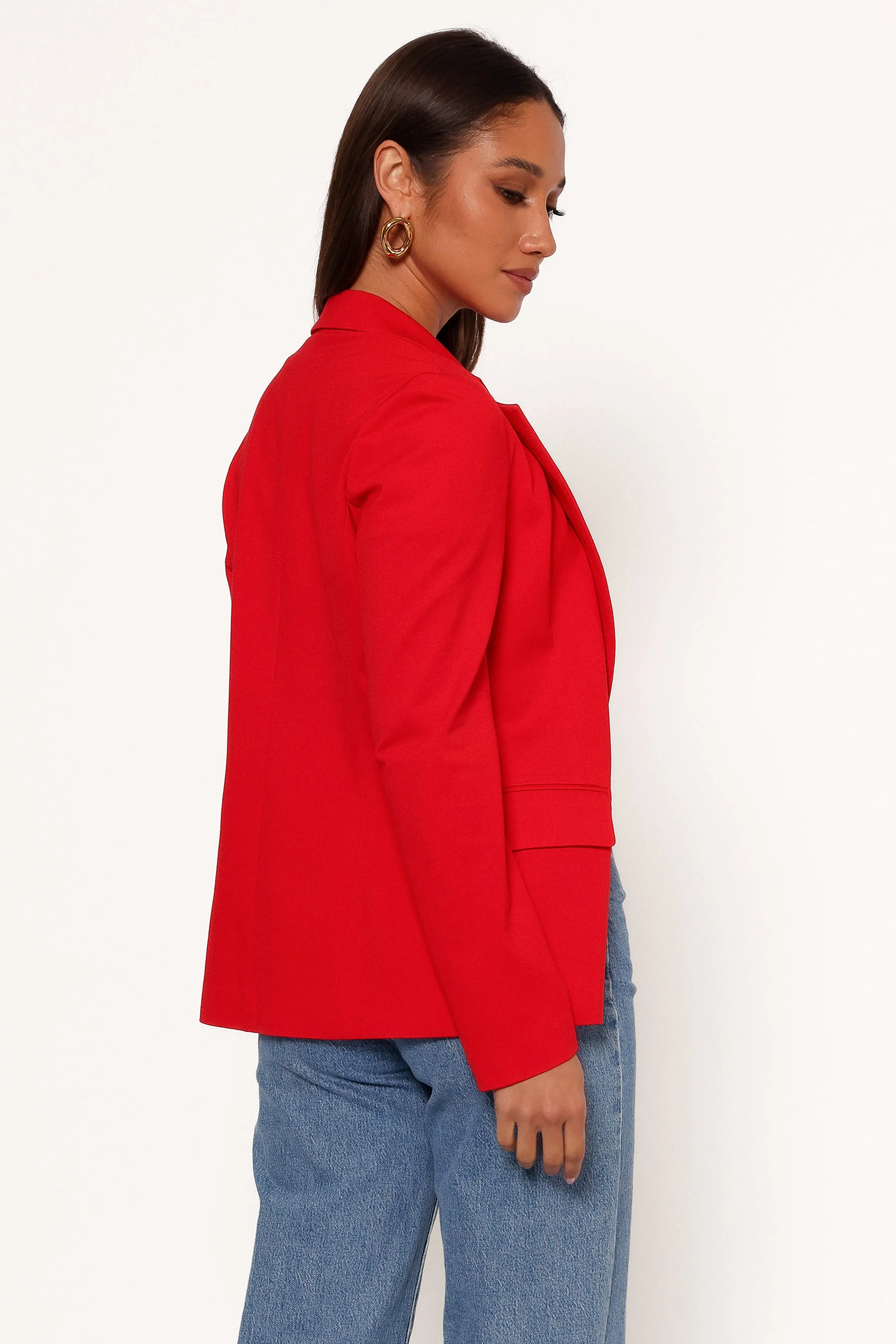 Ronny Open Front Knit Blazer - Scarlet Red sold by Petal & Pup product image thumbnail 4