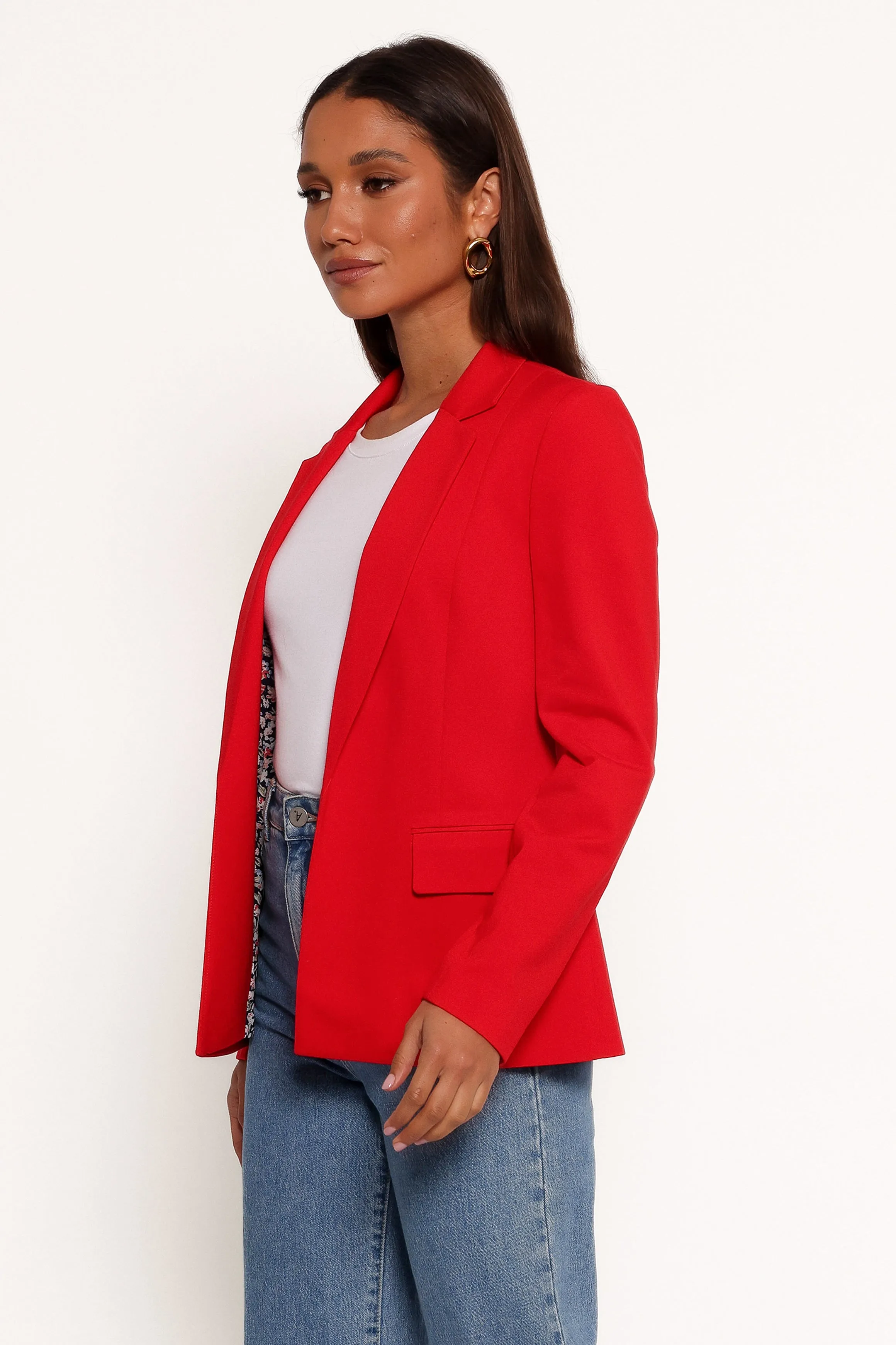 Ronny Open Front Knit Blazer - Scarlet Red sold by Petal & Pup product image thumbnail 3