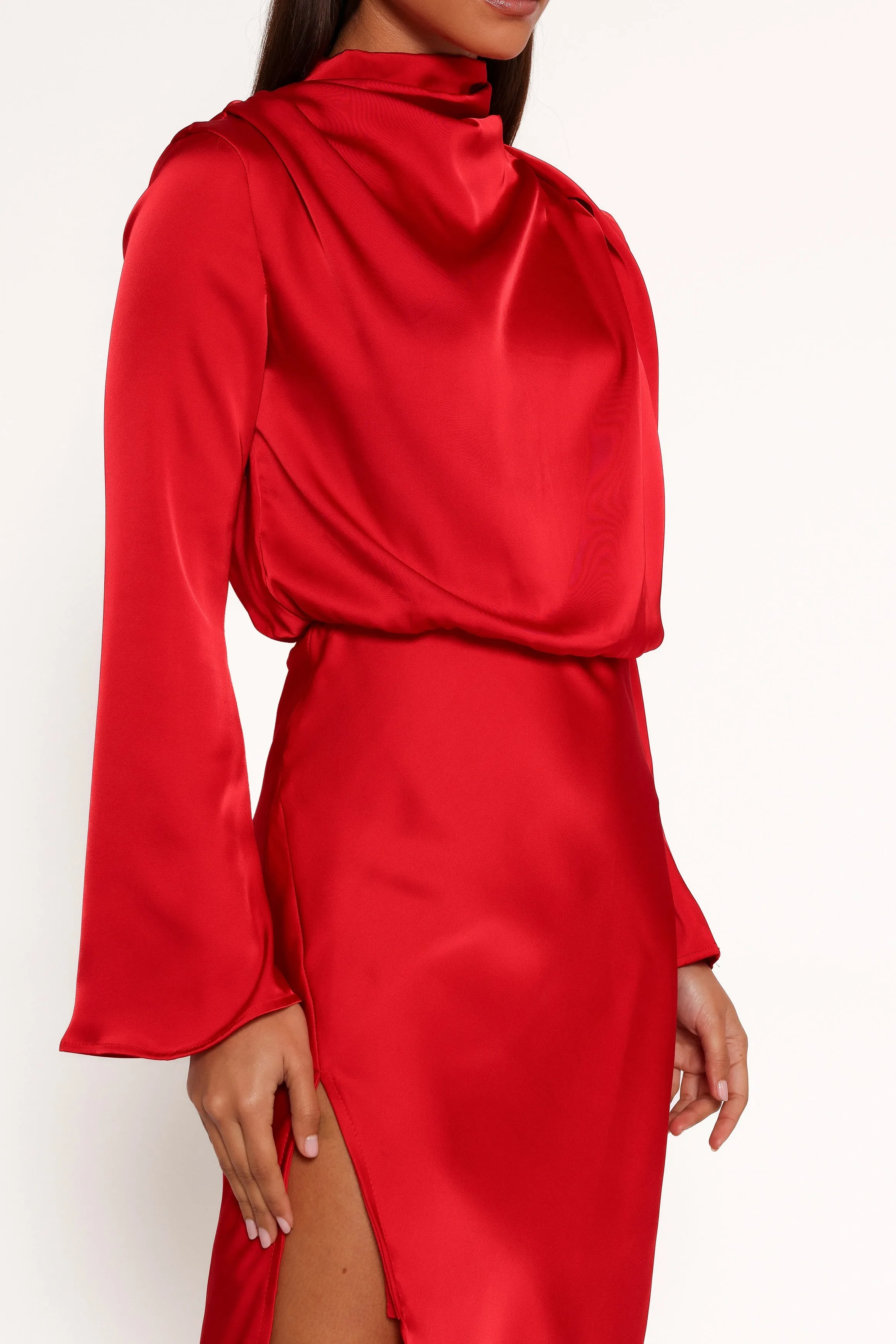 Kristyn Long Sleeve Midi Dress - Red sold by Petal & Pup product image thumbnail 3