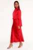 Kristyn Long Sleeve Midi Dress - Red sold by Petal & Pup