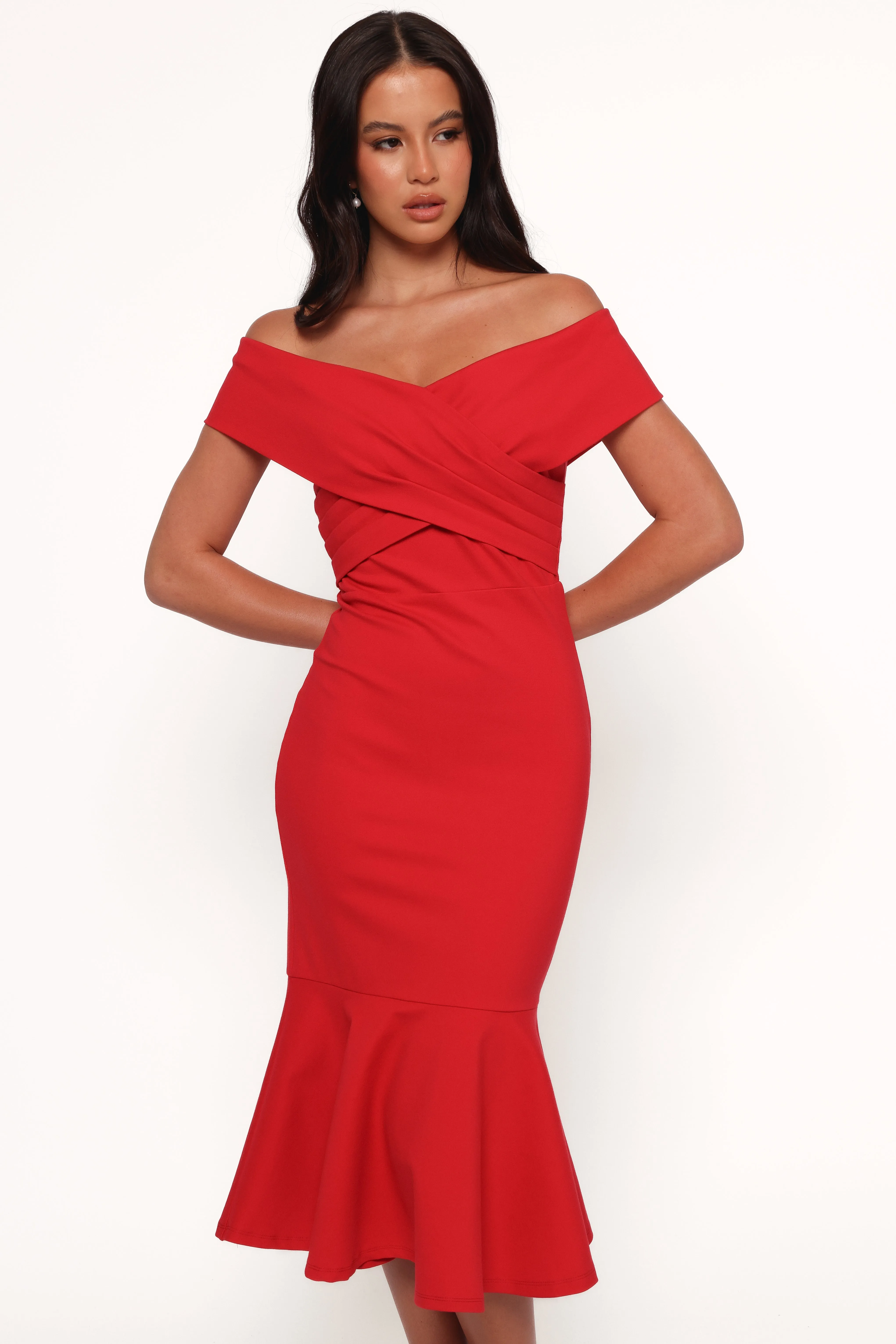 Dailene Midi Dress - Red sold by Petal & Pup