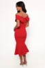 Dailene Midi Dress - Red sold by Petal & Pup