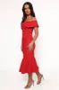 Dailene Midi Dress - Red sold by Petal & Pup