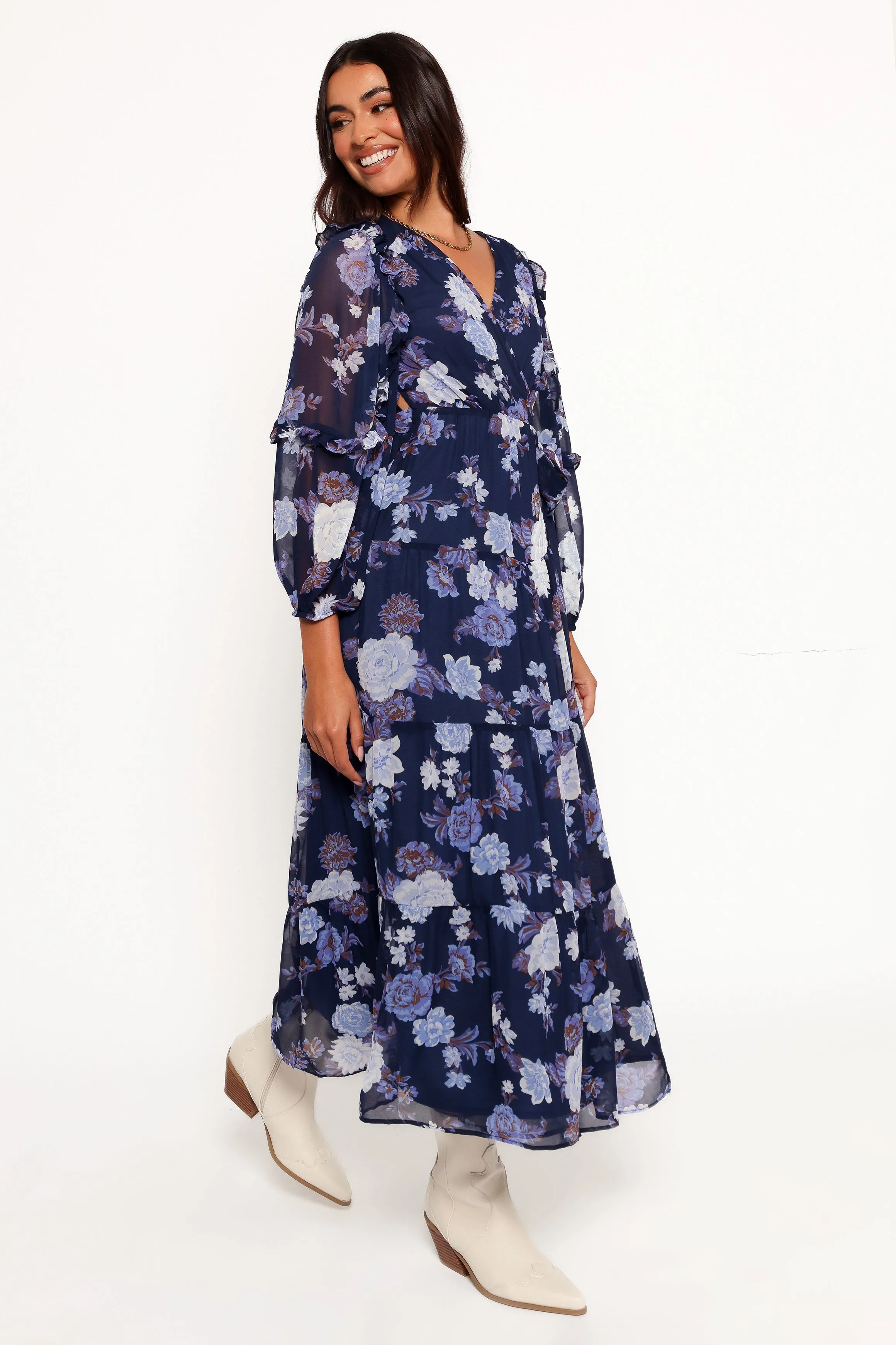 Korina Long Sleeve Maxi Dress - Vintage Blues sold by Petal & Pup product image thumbnail 4