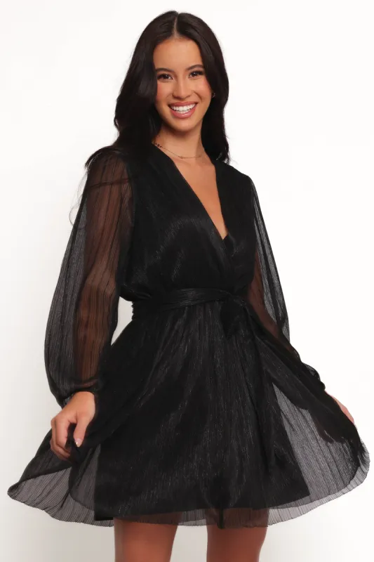 Zhara Long Sleeve Mini Dress - Black sold by Petal & Pup