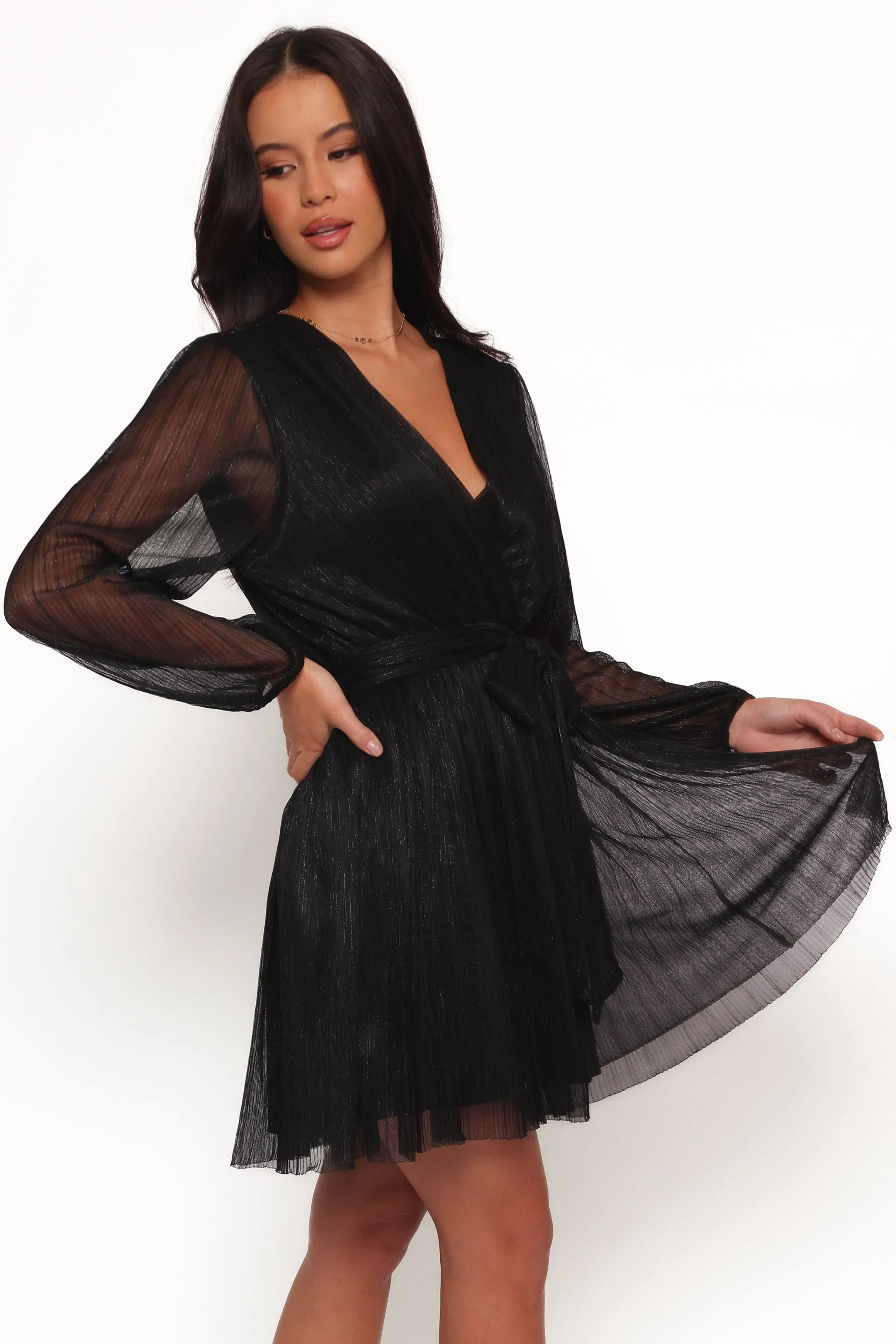 Zhara Long Sleeve Mini Dress - Black sold by Petal & Pup product image thumbnail 5