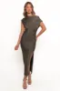 Mel Midi Dress - Black/Light Gold sold by Petal & Pup