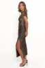 Mel Midi Dress - Black/Light Gold sold by Petal & Pup