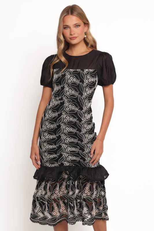 Peyton Midi Dress - Black sold by Petal & Pup