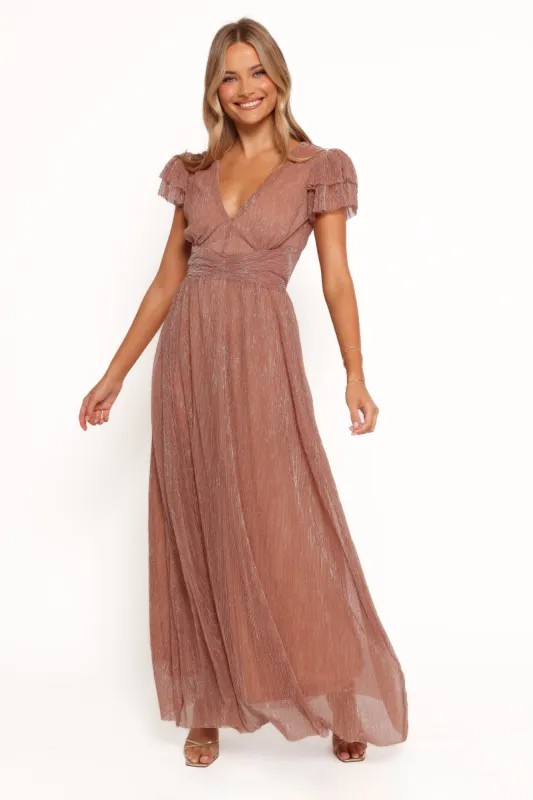 Cressida Maxi Dress - Rose Gold made by Petal & Pup