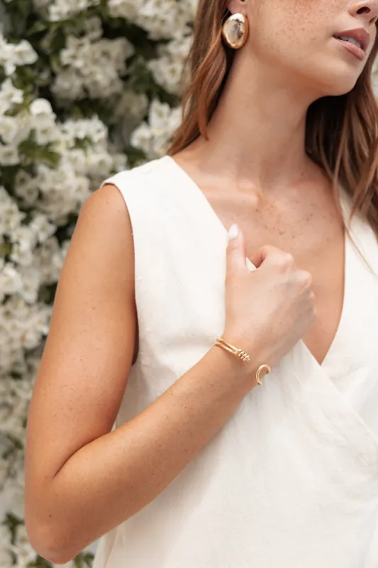 Lenora Cuff Bracelet - Gold sold by Petal & Pup