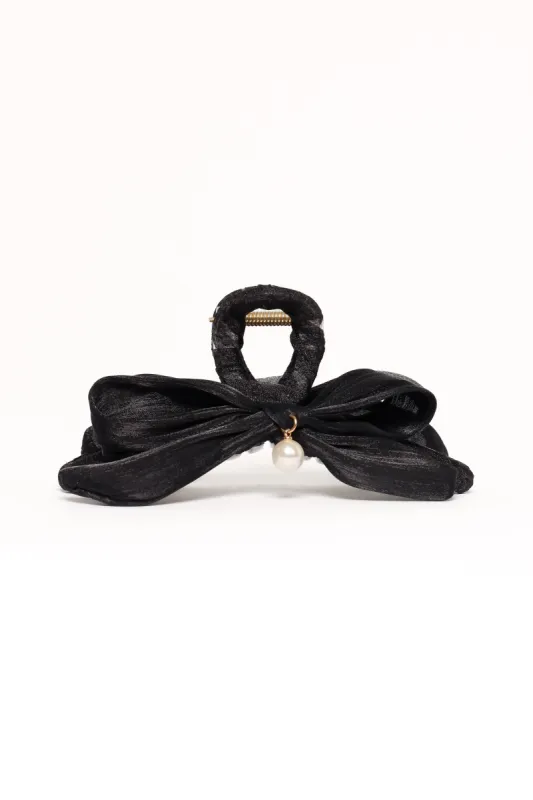 Ezra Bow Hair Clip - Black sold by Petal & Pup