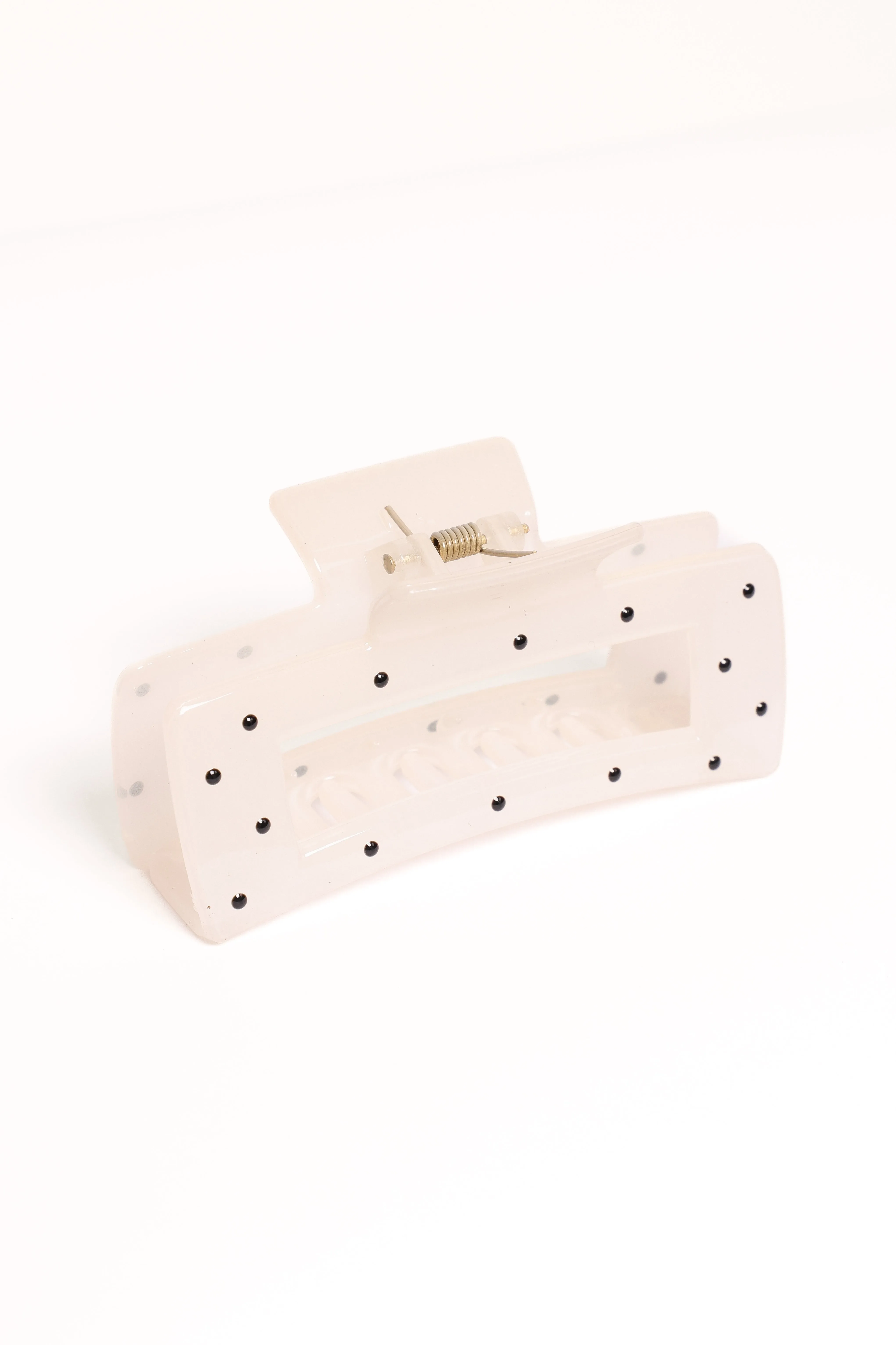 Avah Hair Clip - White Polka Dot sold by Petal & Pup product image thumbnail 3