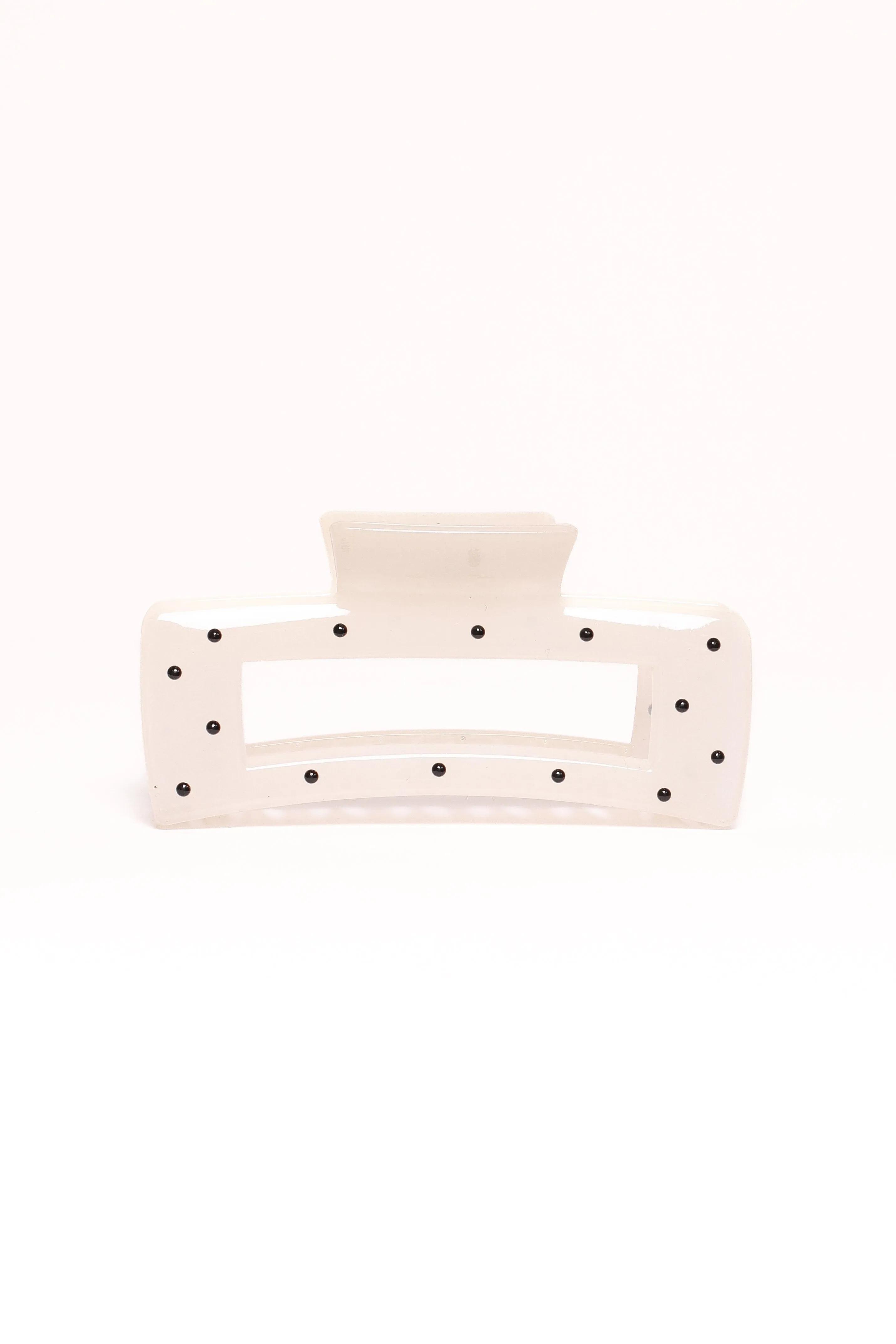 Avah Hair Clip - White Polka Dot sold by Petal & Pup