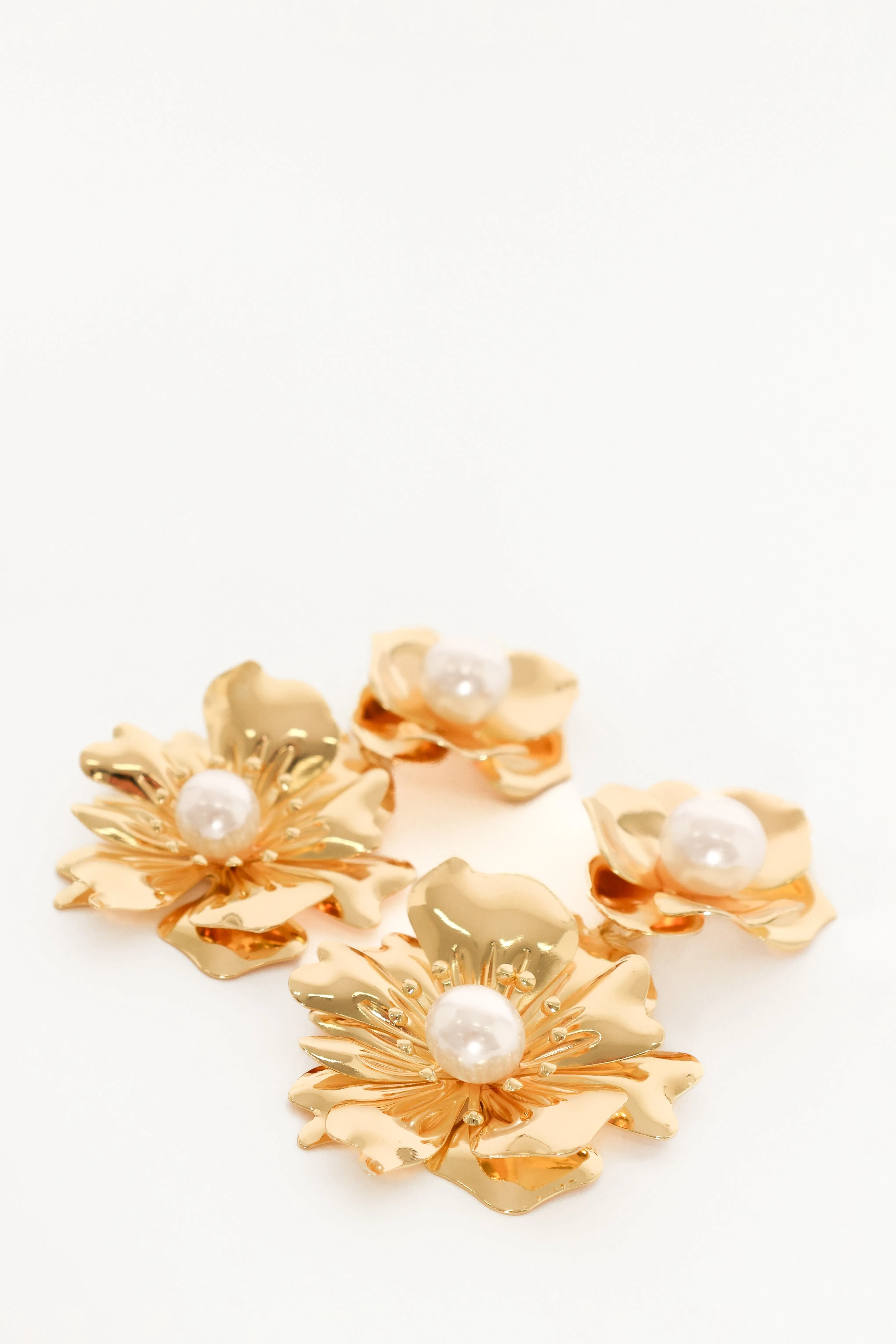 Lilou Flower Pearl Earrings - Gold sold by Petal & Pup product image thumbnail 2