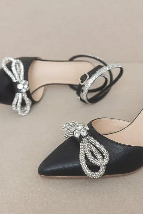 Chelsea Bow Front Kitten Heel - Black sold by Petal & Pup product image thumbnail 3