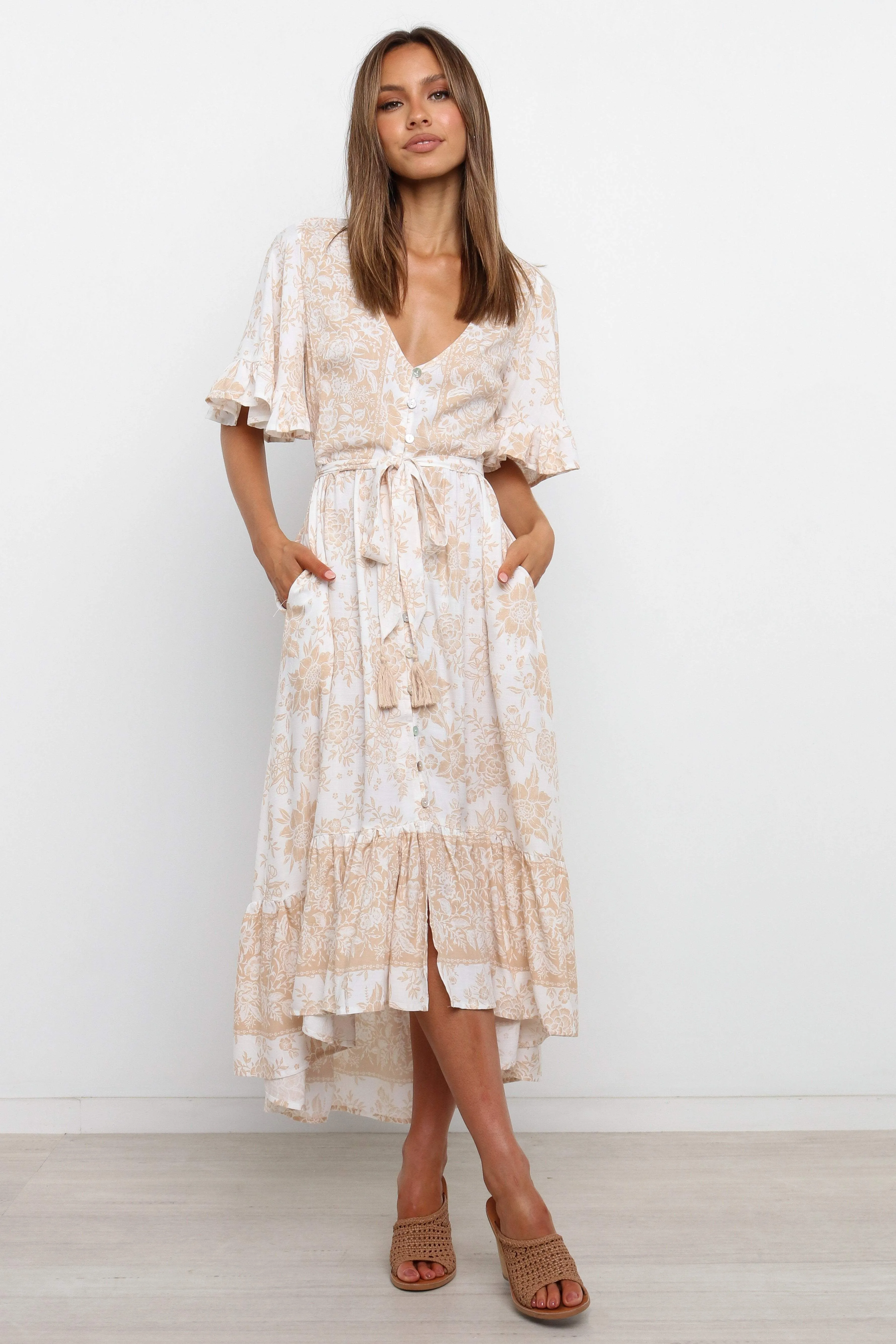 Izzy Dress - Beige sold by Petal & Pup